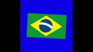 Brazil 2d flag  green screen flag animation