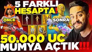 5 FARKLI BOŞ HESAPLARDA 50.000 UC MUMYA SANDIĞI AÇTIK! İNANILMAZ ŞANSLI! PUBG Mobile