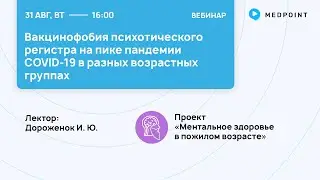 Вакцинофобия психотического регистра на пике пандемии COVID-19 в разных возрастных группах.