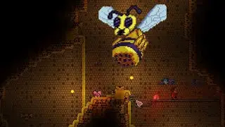 Terraria 1.4 Master Mode - Queen Bee Boss Fight