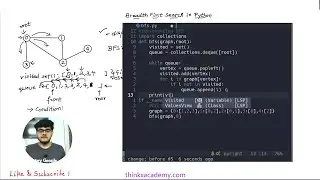 [7.3] Breadth First Search(BFS) in Python | Graph Theory | Data Structures in Python