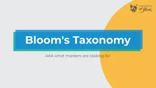 Bloom's Taxonomy (AKA what markers are looking for)