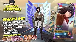 NEW! Script Skin Fanny Mikasa Attack on Titan No Password - Full Effect & Sound With Logo - Latest