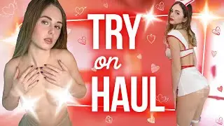 (4k) Transparent Lingerie Valentin's DAY Try on Haul | Cosplay | See through Mini Dress | Sheer 2025