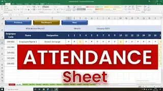 Attendance Sheet In Excel | How to make Attendance sheet in excel | Attendance Template