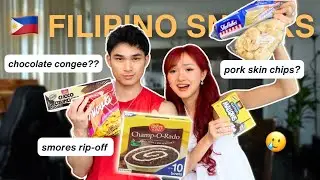 Trying Filipino Snacks w/ my Filipino Boyfriend 😂