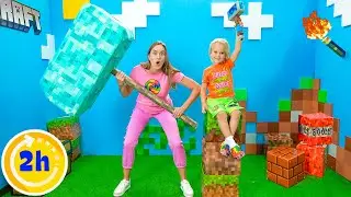 Chris and Mom explore Video Games Rooms - Funny kids adventures!