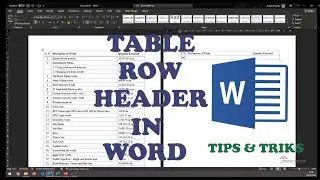 Table Row Header in Microsoft Word