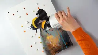 Unbelievable TEXTURED Bumblee Art - Step by Step Acrylic Painting + 3D | AB Creative Tutorial