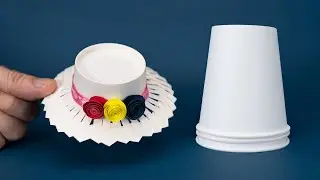 DIY Hat | How to make a hat from paper cup | Paper Cup Craft | Recycled Paper Crafts