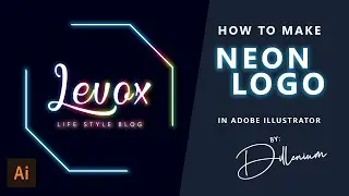 How to Create Neon Logo - Neon Glow Effect Illustrator - Logo Design Ideas - Illustrator Tutorial