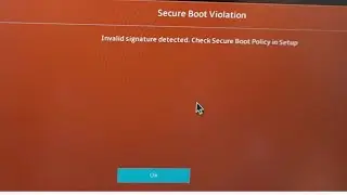 Invalid signature detected check secure boot policy in setup