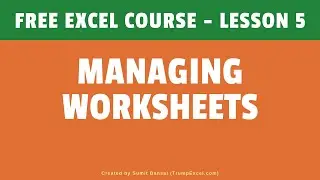 [FREE EXCEL COURSE] Lesson 5 - Managing Worksheets in Excel