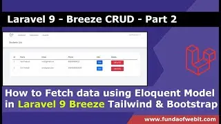 Laravel 9 Breeze CRUD 2: Fetch data using Eloquent Model in Laravel Breeze using Tailwind Bootstrap