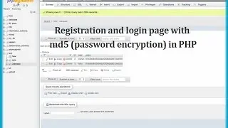 How to make a registration and login page with md5 (password encryption) in PHP