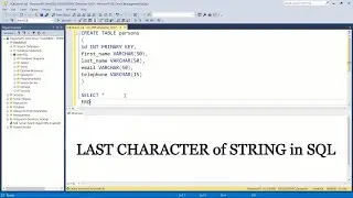 How to get LAST CHARACTER of STRING in SQL