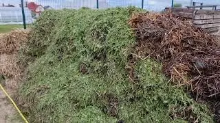 Чем кошу траву, быстро и удобно. Компост 2 недели спустя. Органика и удобрение под ногами. Часть 3.