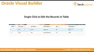 Single Click to Edit the Records in Table in Oracle Visual Builder