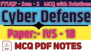 VBU Sem 2 Cyber Defense Mcq PDF Notes | BBMKU Sem 2 Common Paper PDF Notes | Sem 2 Online Classes