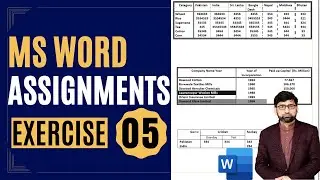 Table border formatting | ms word assignment | exercise 5