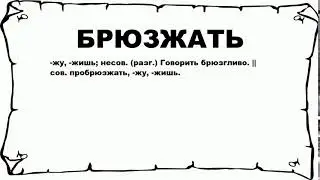 БРЮЗЖАТЬ - что это такое? значение и описание