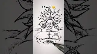 How to Draw Broly | DragonBall in 10sec, 10mins, 10hrs 😳 