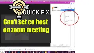 can't set co host on zoom meeting | ZOOM MEETING