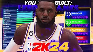 NBA 2K24 *LAKERS* LEBRON JAMES BUILD & FACE CREATION | DOMINANT SLASHING POST-SCORING SF W/ SHOOTING