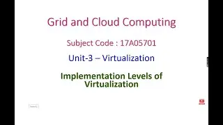 Implementation Levels of Virtualization - GCC - Unit-III - Virtualization - 17A05701