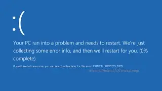 How to fix critical process died Blue Screen Error On windows 10