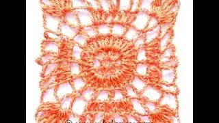 Квадратный Мотив 2 - вязание крючком (Мотивы крючком)