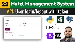 User login/logout with token in nextjs||Hotel management system||django next.js tutorials
