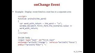 Onfocus Onblur Onchange