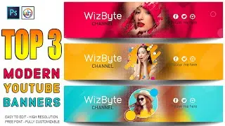 Top 3 Modern YouTube Banner 2021 | YouTube Channel Art