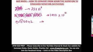 HOW TO CONVERT FROM SCIENTIFIC NOTATION TO STANDARD NOTATION - GED MATH