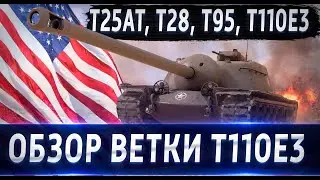 Обзор ветки T110E3🔥 От T25AT к топу⚔️ Участник Боевого Пропуска. Якобы бронированные Питэ💥