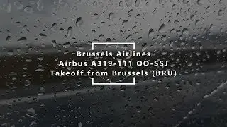 Heavy Rain Takeoff from Brussels with Airbus A319