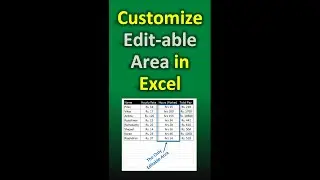 How to Customize Editable Area in Excel | Allow Editing to Specific Cells Only in Excel 😊😎