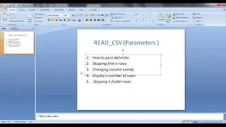 python Pandas Read csv parameters session 3