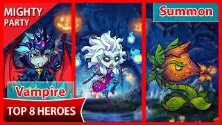 Mighty Party  - Top 8 Heroes With Vampire and Summon Skill Oct 2021 -  Happy Halloween