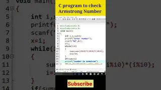 C Program to Check Armstrong Number 