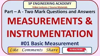01 Measurements and Instrumentation - Basic Measurement - Part - A - Two Mark Questions and Answers
