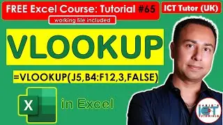 Tutorial 65: VLOOKUP function in Excel | FREE Excel Course