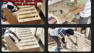 How to make 10  years quality sofa frame 9 feet, How to leather sofa frame make,#trending video