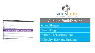 Blogger: Blogger 1 || VulnHub Complete walkthrough