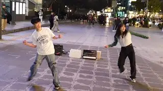 [STREET ARTIST] YU KAGAWA & HYOJIN. INTERACTIVE SINCHON BUSKING. 231022.