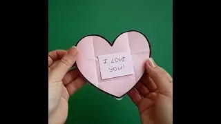 Мини конверт-сюрприз из сердечка ❤ Простое оригами за минуту! #shorts Easy Origami Heart Envelope