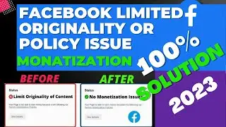 facebook monetization policy issues solved | fix limited originality of content on facebook page