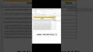 How To sum comma separated values in Excel  #excel