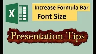 Excel Tutorial : Increase Font Size of Formula Bar